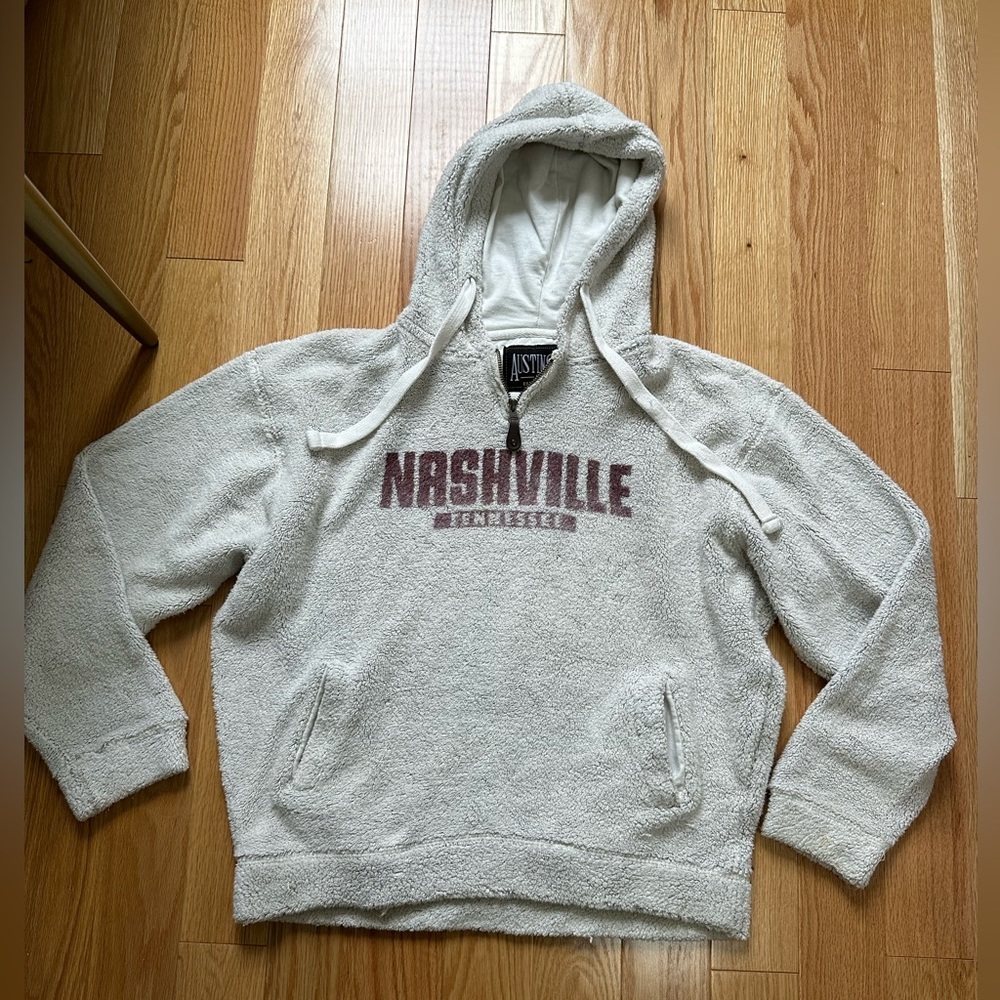 Nashville Sherpa hooded quarter zip sweatshirt